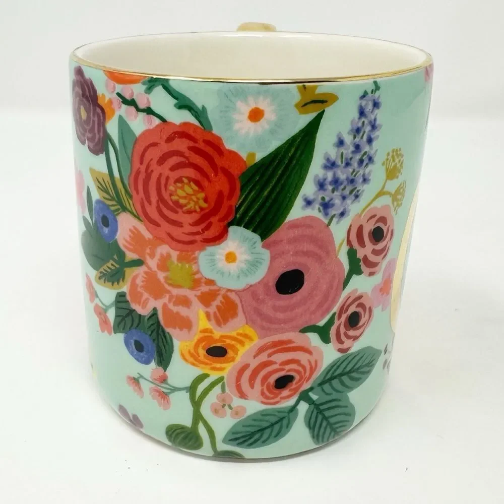ANTHROPOLOGIE x‎ RIFLE PAPER CO MONOGRAM C FLORAL MUG